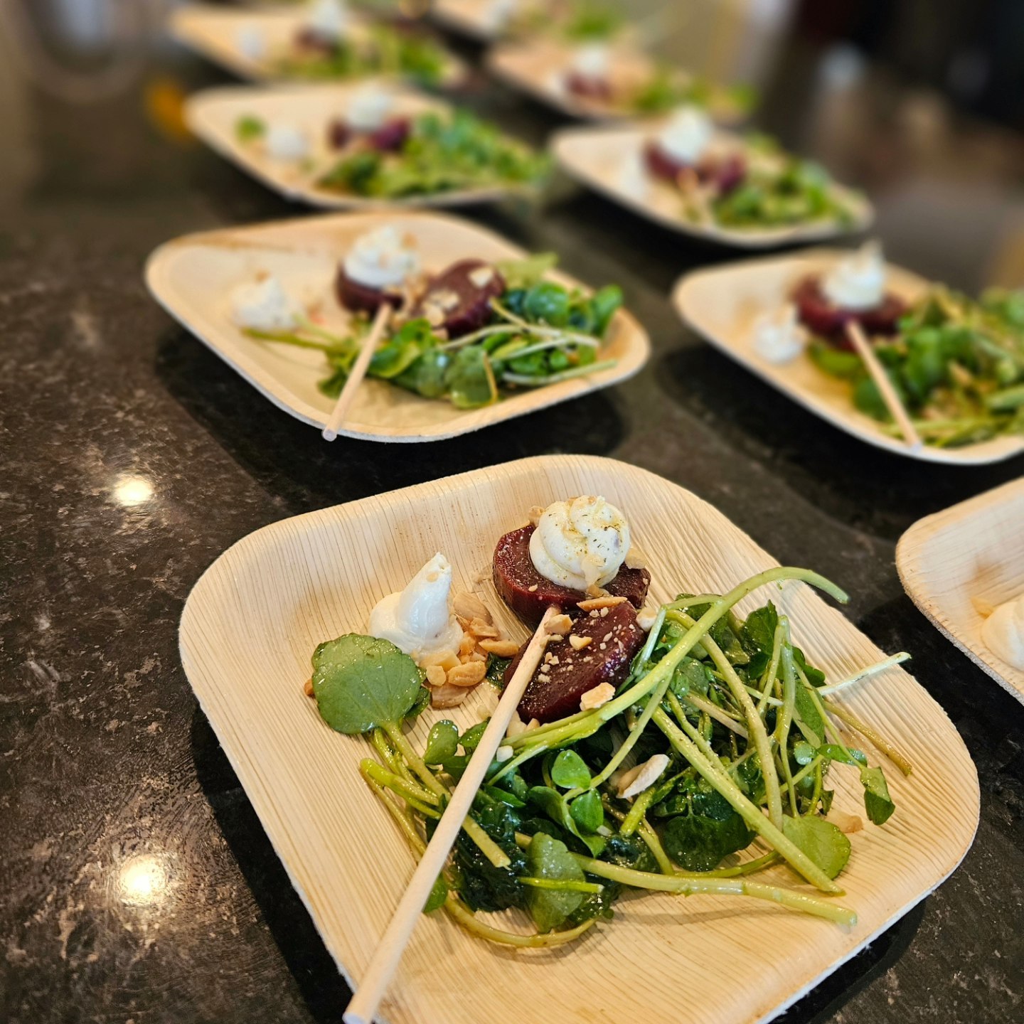 A plated course at the table